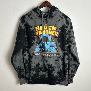 Marvel Black Panther Hoodie Men’s Medium Bleach Tie Dye Graphic Sweatshirt